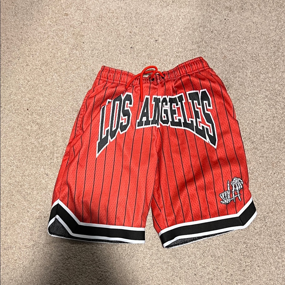 Red Los Angeles Graphic Shorts